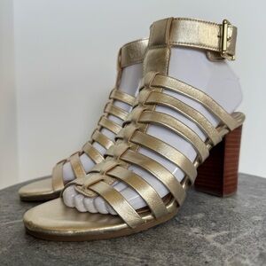 Vionic Sami Met Metallic Leather Block Heels 37.5
